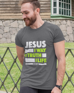Heather Grey "Jesus - Way, Truth and Life" unisex Christian t-shirt