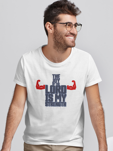 White "The joy of the Lord is my strength" unisex christian t-shirt