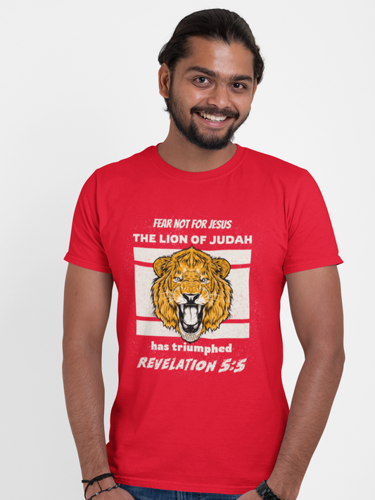 Red "Lion of Judah" unisex christian t-shirt