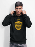 Black "The Lord is my strength and my shield" christian unisex hooded sweatshirt