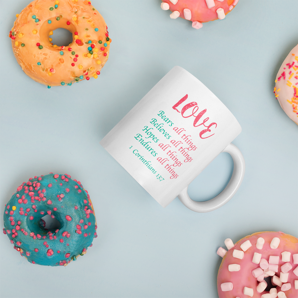 Love never fails - Christian Coffee Mug