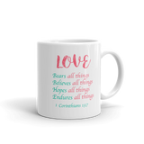 Love never fails - Christian Coffee Mug