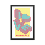 "Love never fails"- Framed Poster (12 X 18 inches)