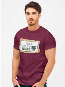 Maroon "Made to worship" unisex christian t-shirt