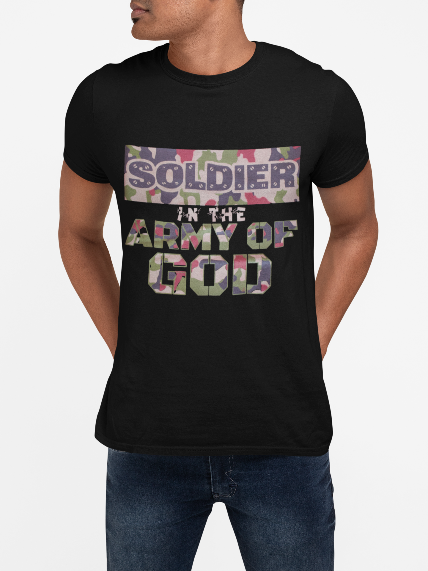 Black 'Soldier in the Army of GOD' unisex christian t-shirt