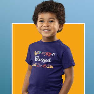 Navy blue "Blessed beyond measure"  boys christian t-shirt