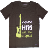 Olive Green “Praise him with the strings” unisex Christian t-shirt
