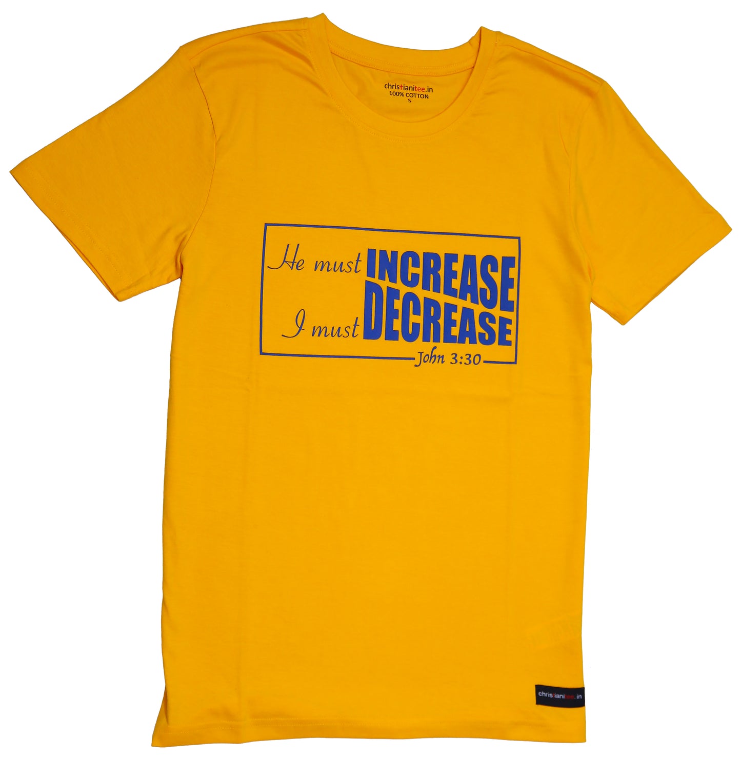 Jazzy Orange “He must Increase, I must Decrease” unisex Christian T-Shirt