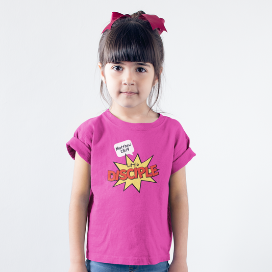 Pink "Little Disciple" girls christian t-shirt