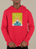 Red "Faith can move mountains" kids christian hooded sweatshirt