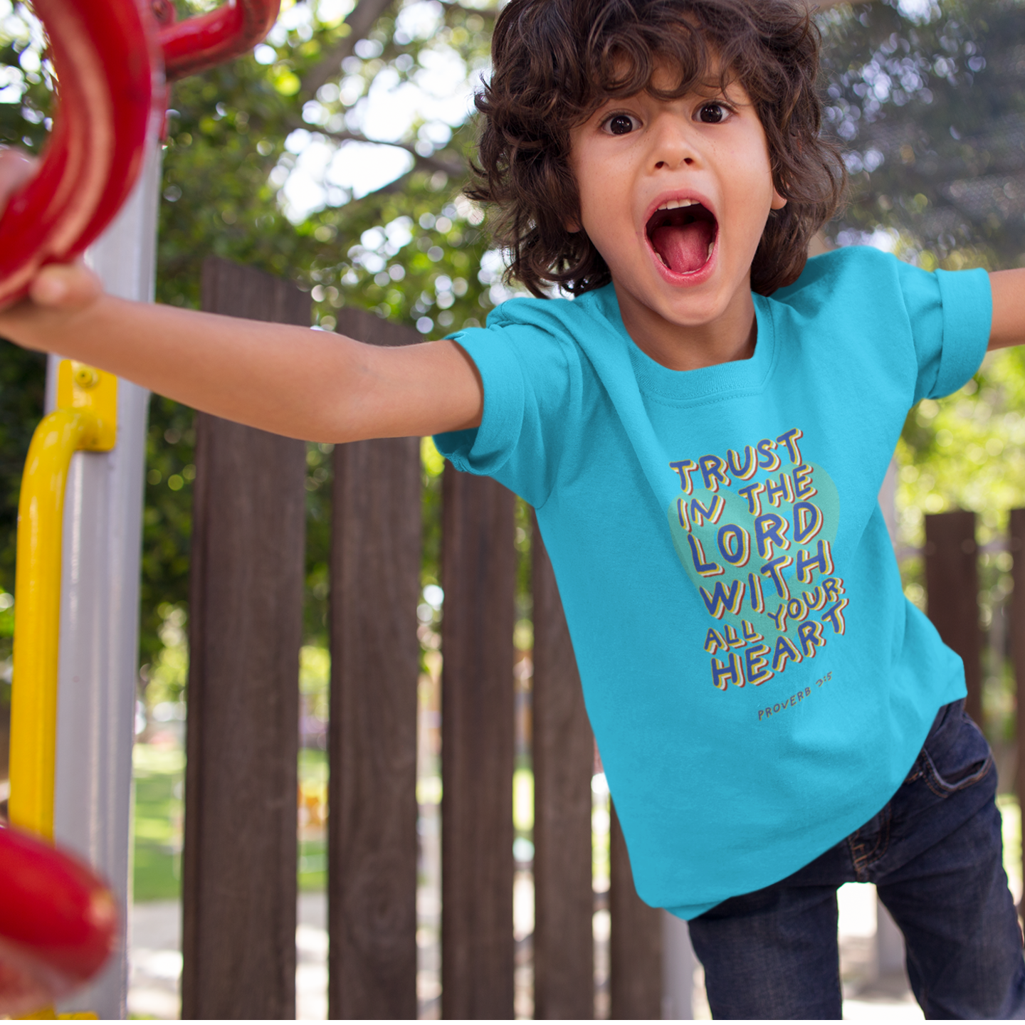 Sky Blue "Trust in the Lord with all your heart" boys christian t-shirt