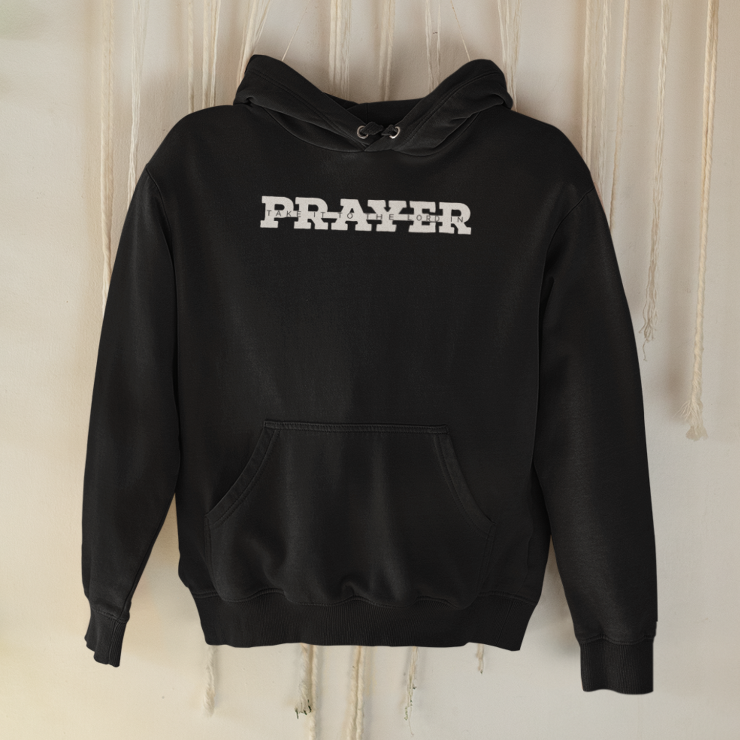 Black "Take it to the Lord in Prayer" christian unisex hooded sweatshirt