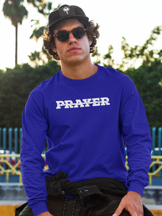 Royal blue "Take it to the Lord in Prayer" Men’s full sleeve Christian t-shirt