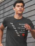 Steel Grey "Walking with the Lord is my cardio" unisex christian t-shirt