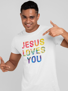 White "Jesus Loves you" unisex christian t-shirt