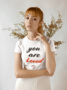 White "John 3:16 - You are Loved" women's christian t-shirt