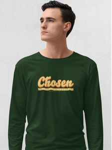 Bottle green "Chosen" Men’s full sleeve Christian t-shirt