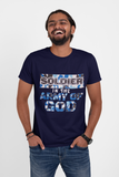 Navy Blue 'Soldier in the Army of GOD' unisex christian t-shirt