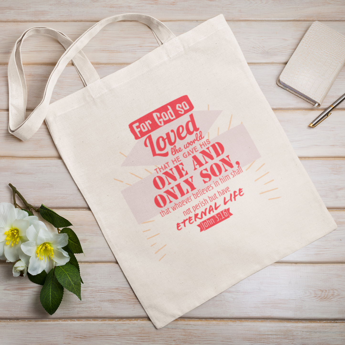 "John 3:16 - For God so loved the world" Tote Bag