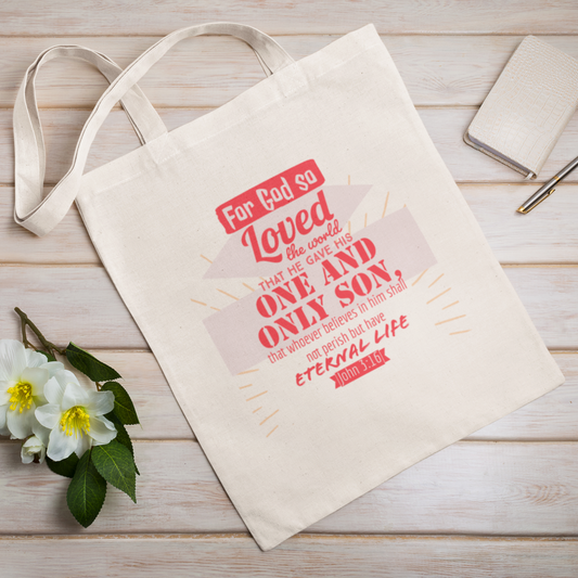 "John 3:16 - For God so loved the world" Tote Bag