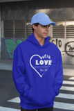 Royal blue “wear love everywhere you go” unisex Christian hooded sweatshirt