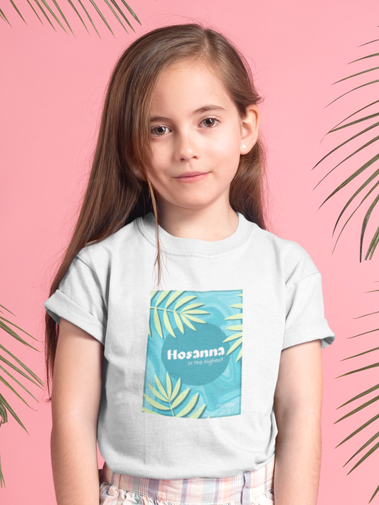 White "Hosanna in the highest" girls christian t-shirt